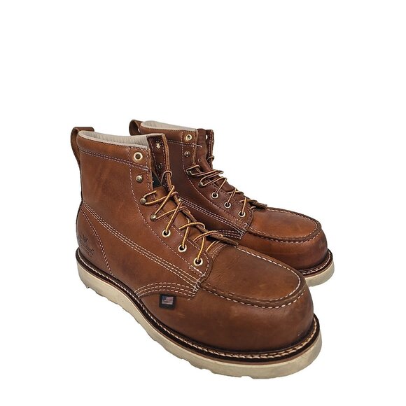 Thorogood Men's 804-4200 American Heritage 6" Safety Moc Toe Wedge Boot 10.5 EE - Picture 1 of 7